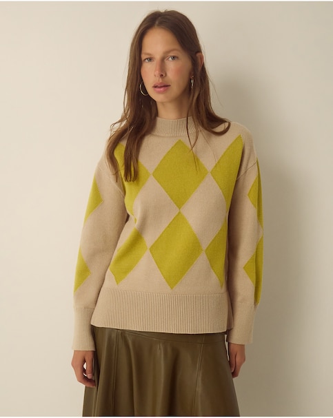 New In - Monsoon Arlen Crew Neck Argyle Jumper