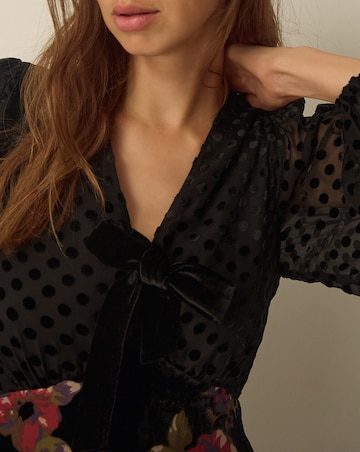 Monsoon Abril Floral Velvet Midi Dress