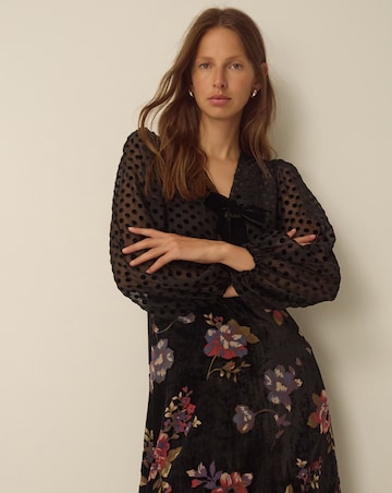 Monsoon Abril Floral Velvet Midi Dress