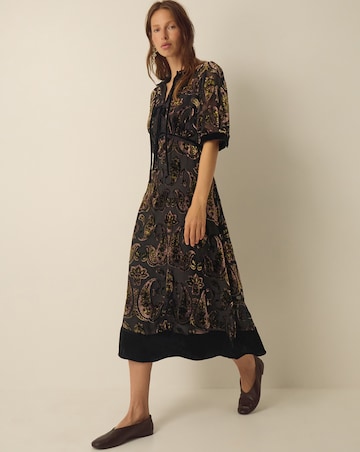 Monsoon Jaz Paisley Devore Midi Dress