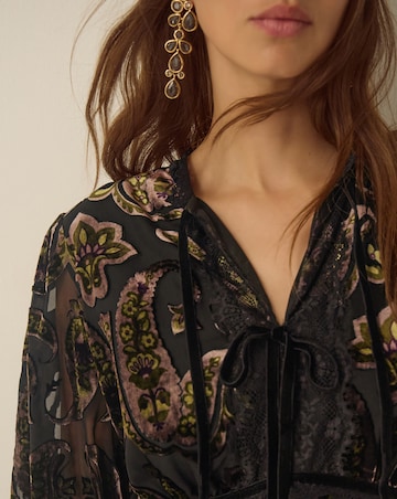 Monsoon Jaz Paisley Devore Midi Dress