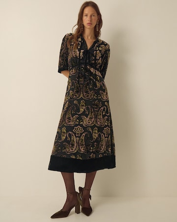 Monsoon Jaz Paisley Devore Midi Dress