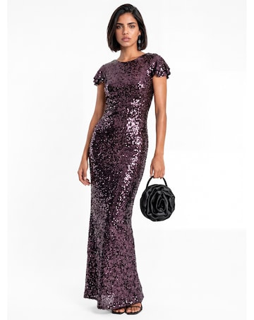 Maya Deluxe Sequin V Back Maxi Dress