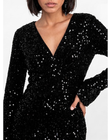 Maya Deluxe Sequined Velvet Maxi Dress