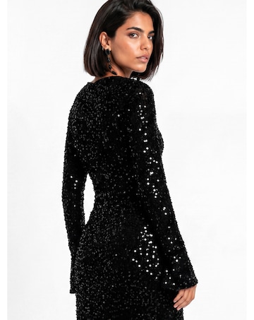 Maya Deluxe Sequined Velvet Maxi Dress