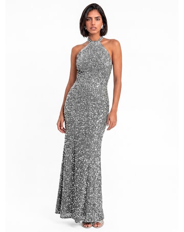 Maya Deluxe Sequined Velvet Maxi Dress