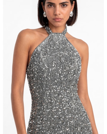 Maya Deluxe Sequined Velvet Maxi Dress