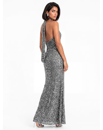 Maya Deluxe Sequined Velvet Maxi Dress