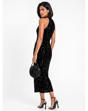 Maya Deluxe Sequin Velvet Midi Dress