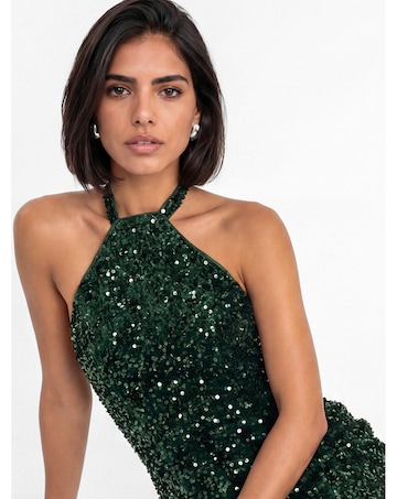 Maya Deluxe Sequined Velvet Maxi Dress