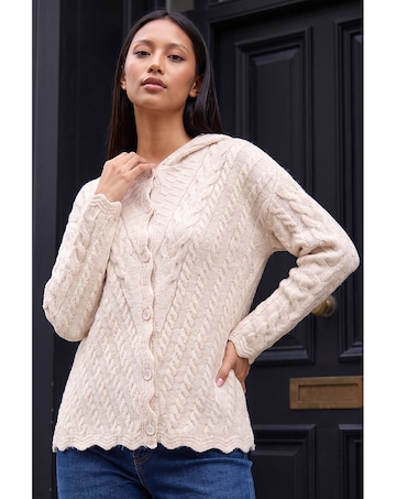 Roman Petite Cable Knit Hooded Cardigan