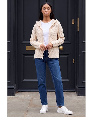 Roman Petite Cable Knit Hooded Cardigan