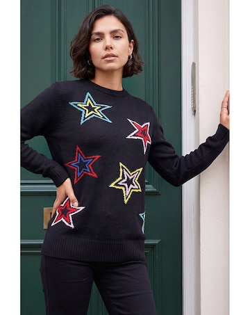 Roman Star Crew Neck Knit Jumper