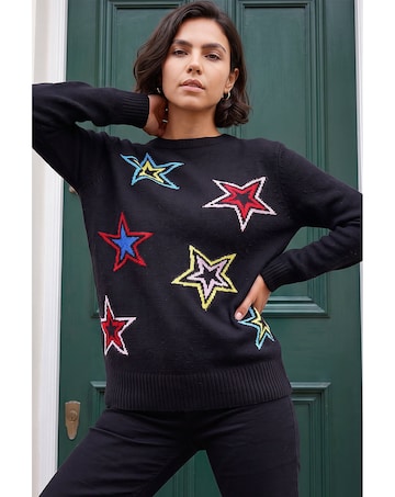 Roman Star Crew Neck Knit Jumper