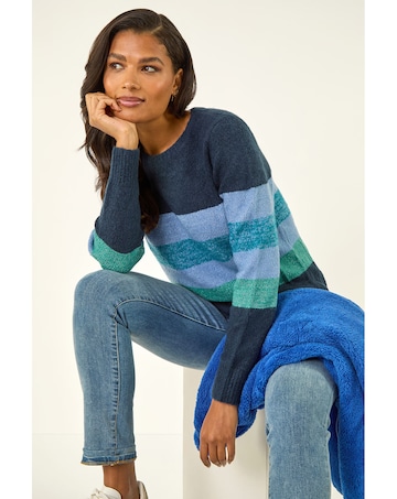 Roman Sparkly Stripe Stretch Jumper