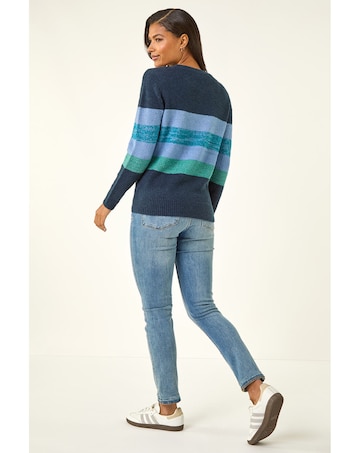 Roman Sparkly Stripe Stretch Jumper