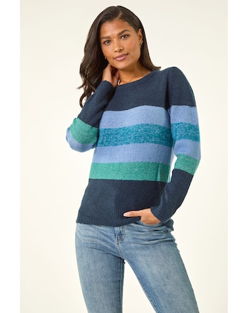 Roman Sparkly Stripe Stretch Jumper