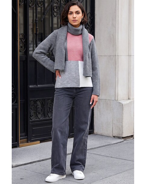 New In - Roman Colour Block Scarf Jumper