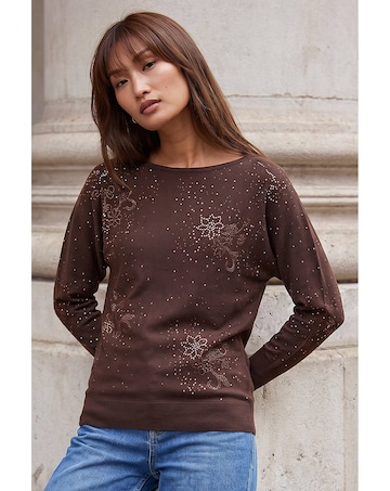 Roman Floral Sparkly Knit Jumper