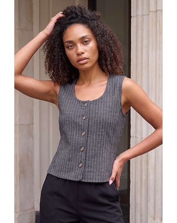 Roman Dusk Pinstripe Stretch Waistcoat