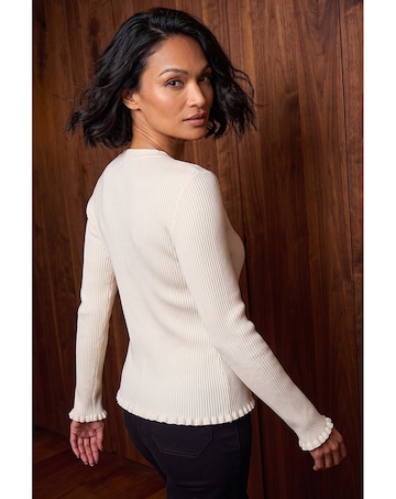 Roman Dusk Bow Detail Rib Knit Cardigan