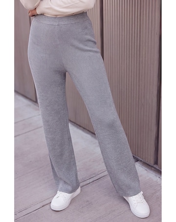 Roman Shimmer Ribbed Knit Trouser