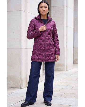 Roman Wave Quilted Puffer Hooded Coat