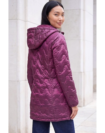 Roman Wave Quilted Puffer Hooded Coat
