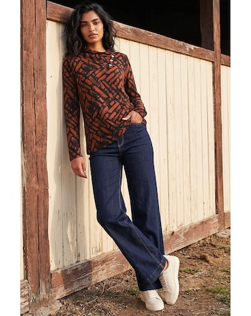 Roman Abstract Print Jersey Tunic Top