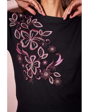 Roman Embroidered Floral Knit Jumper
