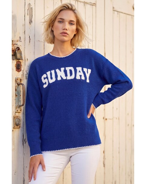 New In - Roman Sunday Slogan Knit Jumper