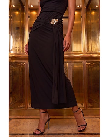 Roman Dusk Statement Trim Wrap Skirt