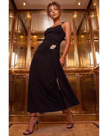 Roman Dusk Statement Trim Wrap Skirt