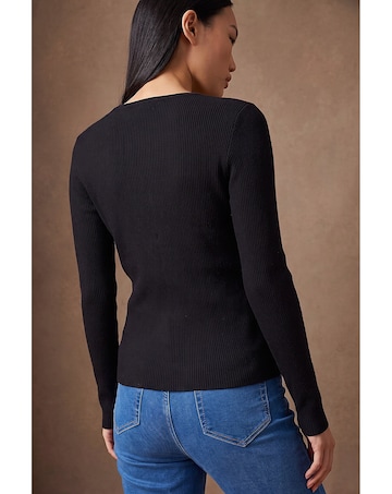 Roman Dusk Button Front Knit Top