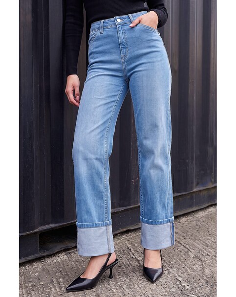 New In - Roman Dusk Turn Up Wide Leg Jeans