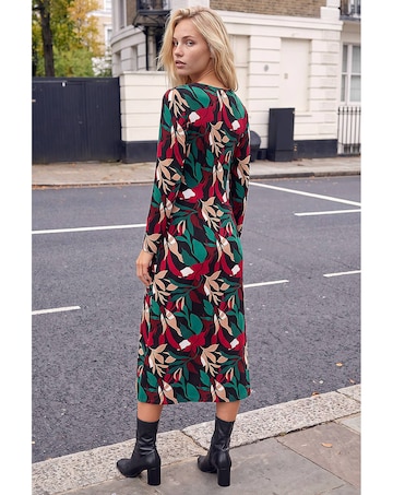 Roman Dusk Floral Print Midi Dress