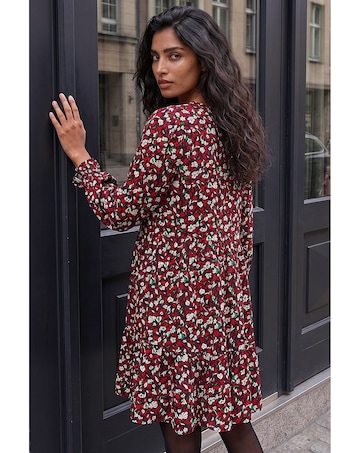 Roman Floral Print Buttoned Dress