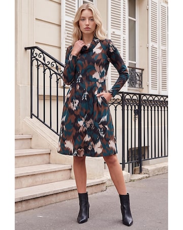 Roman Petite Stretch Button Dress