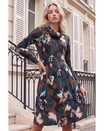 Roman Petite Stretch Button Dress