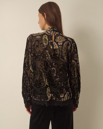 Monsoon Jaz High Neck Paisley Devore Top