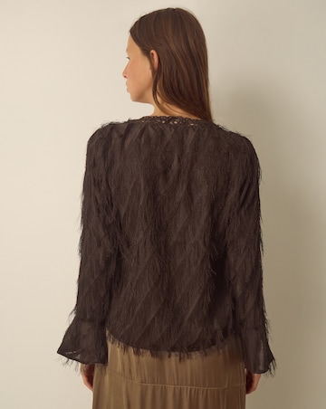 Monsoon Tawn V-Neck Fringe Top