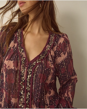 Monsoon Poppy V-Neck Embellished Blouse