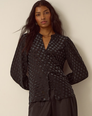 Monsoon Sally Polka Dot Devore Blouse