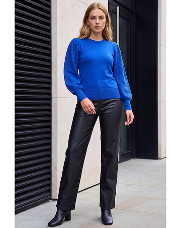 Roman Stitch Sleeve Knit Jumper