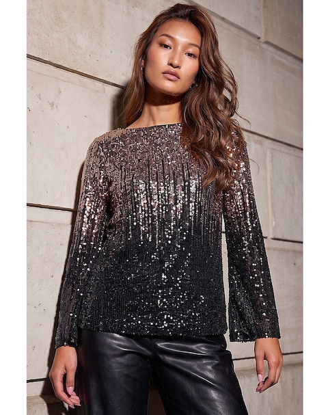 Roman Ombre Sequin Top