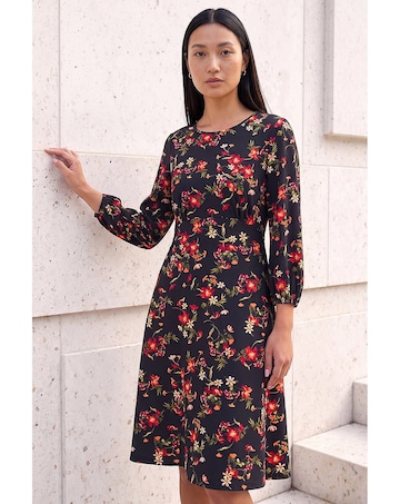 Roman Floral Print Stretch Dress