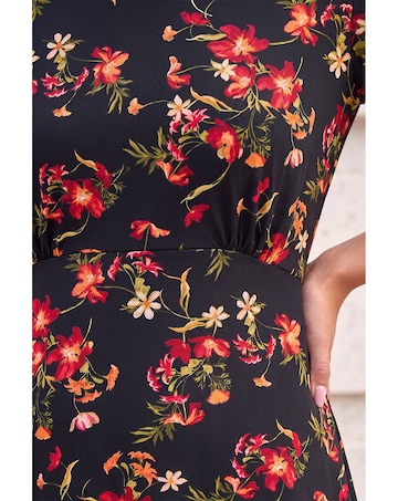 Roman Floral Print Stretch Dress