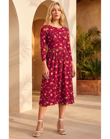 Roman Floral Pocket Detail Midi Dress