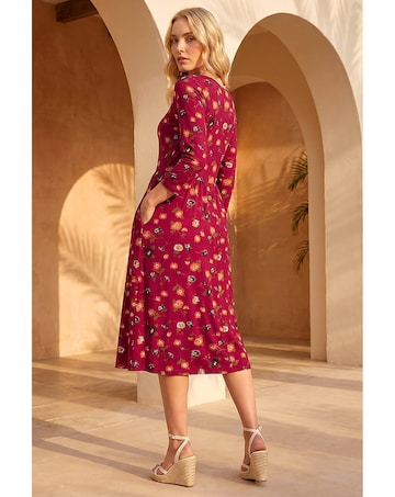 Roman Floral Pocket Detail Midi Dress