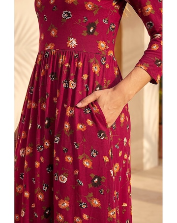 Roman Floral Pocket Detail Midi Dress